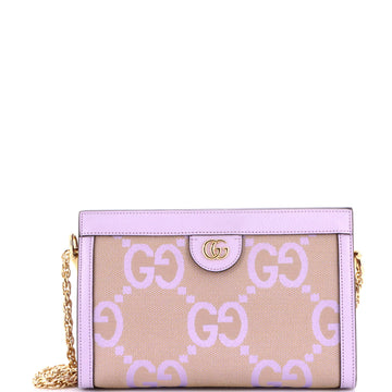 Ophidia Chain Shoulder Bag Jumbo GG Canvas with Leather Small