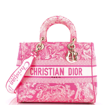 Lady D-Lite Bag Embroidered Canvas Large