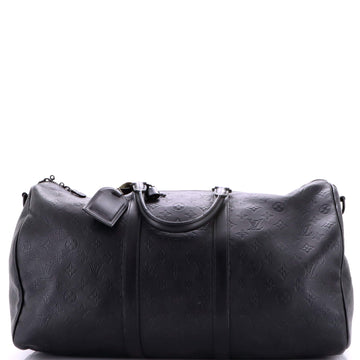 Keepall Bandouliere Bag Monogram Shadow Leather 50