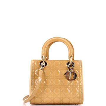 Lady Dior Bag Cannage Quilt Patent Medium