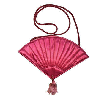 SOLD- Fendi SAS scarlet red fan shaped two-way purse