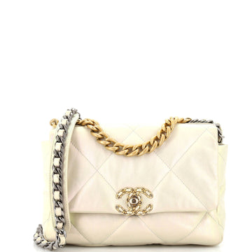 CHANEL 19 Flap Bag Quilted Iridescent Calfskin Medium