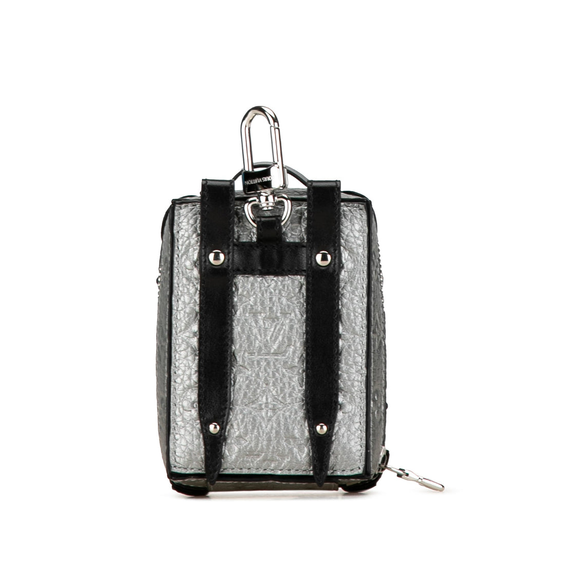 Silver Louis Vuitton Monogram Taurillon Soft Trunk Bag Charm and Key Holder