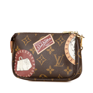 Brown Louis Vuitton Monogram Patch Mini Pochette Accessoires Handbag
