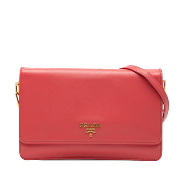 Chain Wallet Crossbody Saffiano Leather