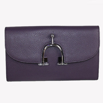 Hermes Wallet H569 Ladies Leather Purple