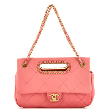 CHANEL A Real Catch Flap Bag Quilted Lambskin Medium