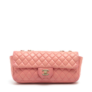 Top Quality Chanel Leather  Chain Shoulder Bag Pink Gold