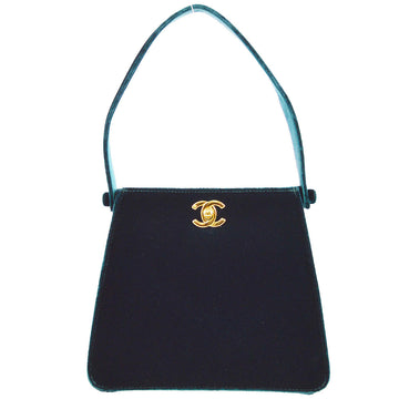 Top Quality Chanel * Moss Green Velvet Double Sided Turnlock Handbag