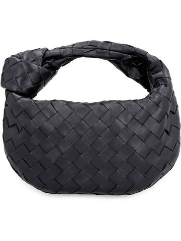 Luxury Bottega Veneta Jodie Intrecciato Small Tote Bag Black