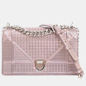 rSmall Metallic Calfskin Microcannage Diorama Flap Bag