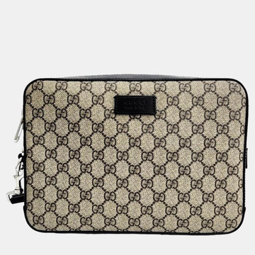 Beige Leather Clutch (450949)