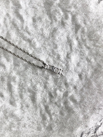 Christian Dior Dior Logo Necklace Silver Vintage 6fz52n