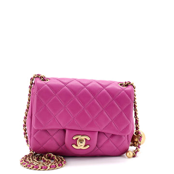 Pearl Crush Square Flap Bag Quilted Lambskin Mini