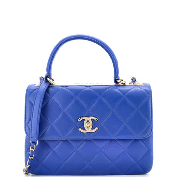 Trendy CC Top Handle Bag Quilted Lambskin Small