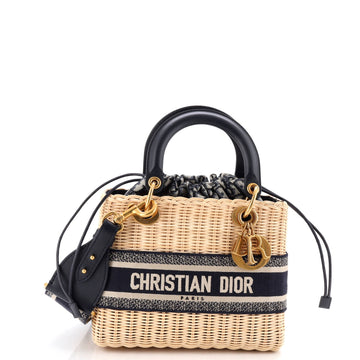 Lady Dior Bag Wicker and Oblique Canvas Medium