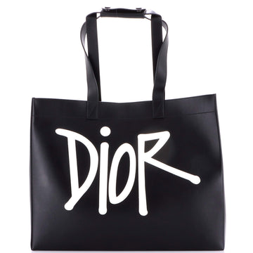 Dior x Shawn Stussy D-Dior Tote Leather with Applique Large