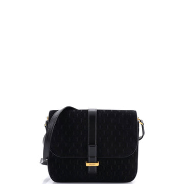 Top Flap Satchel Monogram All Over Suede Small