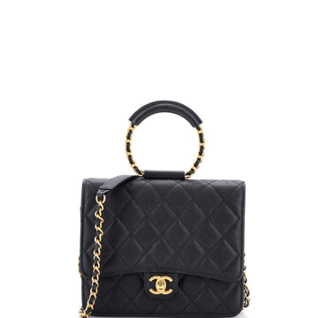 In The Loop Square Wallet on Chain Quilted Caviar