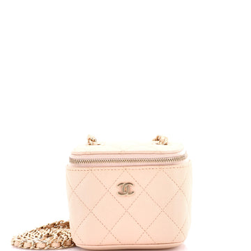 Classic Vanity Case with Chain Quilted Caviar Mini
