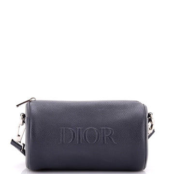 Logo Roller Messenger Bag Embossed Leather