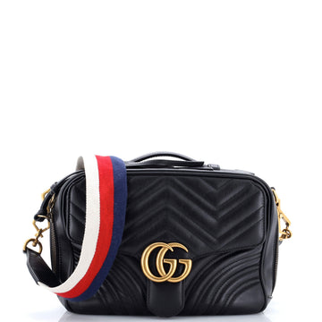 GG Marmont Zip Around Camera Bag Matelasse Leather Small