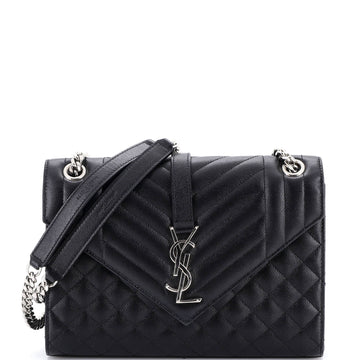 Classic Monogram Envelope Satchel Mixed Matelasse Leather Medium