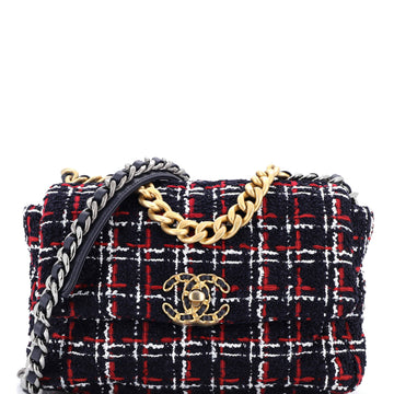 19 Flap Bag Quilted Tweed Medium
