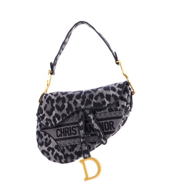 Saddle Handbag Mizza Embroidered Canvas Medium
