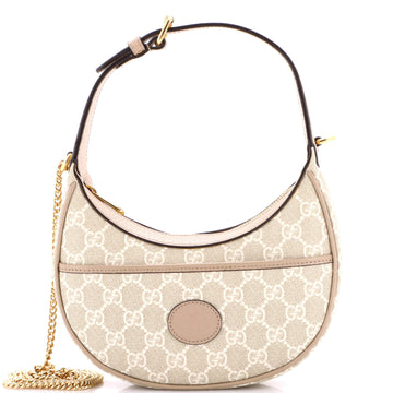 Interlocking G Patch Half Moon Hobo GG Coated Canvas Mini