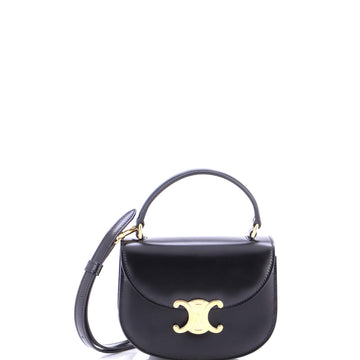 Triomphe Besace Clea Top Handle Flap Bag Leather Mini