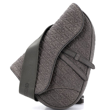 x Denim Tears Saddle Crossbody Bag Oblique Suede with Shearling