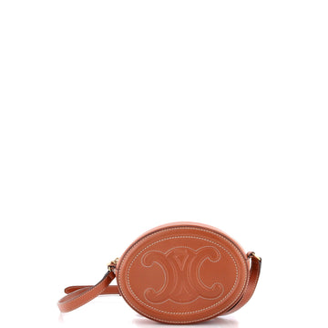 Triomphe Oval Crossbody Bag Leather Mini