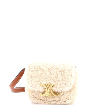 Triomphe Shoulder Bag Shearling Mini