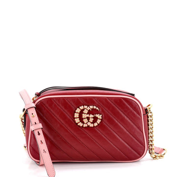 GG Marmont Shoulder Bag Diagonal Quilted Leather Small