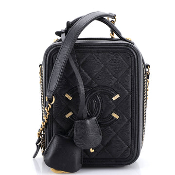 Filigree Vertical Vanity Case Quilted Caviar