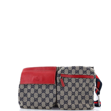 Vintage Double Belt Bag GG Canvas with Leather
