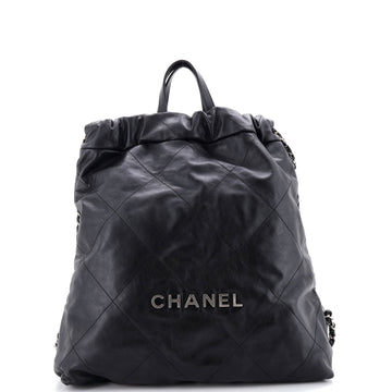 22 Chain Backpack Quilted Calfskin Large