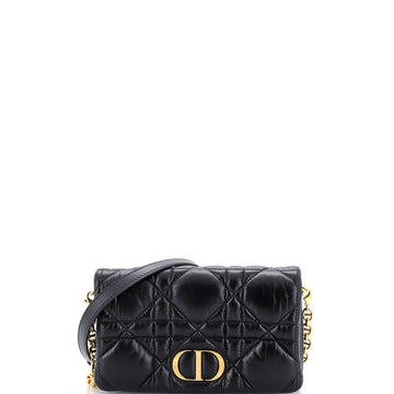 Caro Flap Pouch with Chain Macrocannage Quilt Calfskin Mini