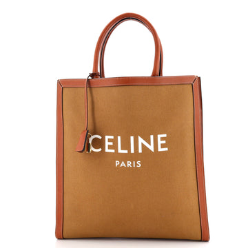 Vertical Cabas Tote Canvas with Leather Large