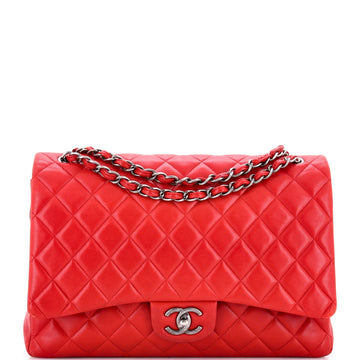 Classic Double Flap Bag Quilted Lambskin Maxi