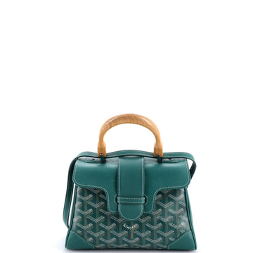 Saigon Top Handle Bag Coated Canvas with Leather Mini