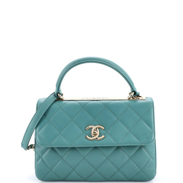 Trendy CC Top Handle Bag Quilted Lambskin Small