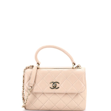 Trendy CC Top Handle Bag Quilted Lambskin Small