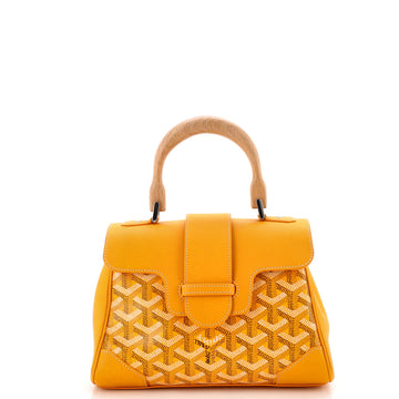 Saigon Top Handle Bag Coated Canvas with Leather Mini