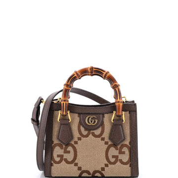 Diana NM Bamboo Handle Tote Jumbo GG Canvas Mini