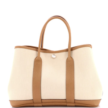 Garden Party Tote Toile and Leather 30