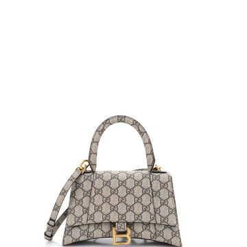x Balenciaga The Hacker Project Hourglass Top Handle Bag GG Coated Canvas Small