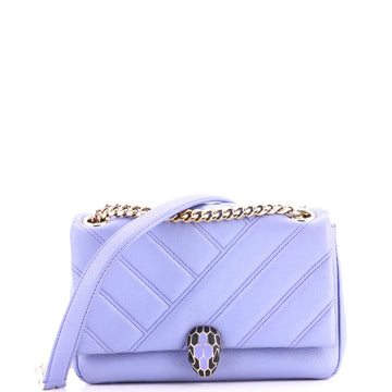 Serpenti Cabochon Shoulder Bag Diagonal Quilted Leather Small