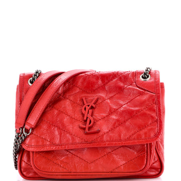 Niki Chain Flap Bag Matelasse Chevron Leather Baby